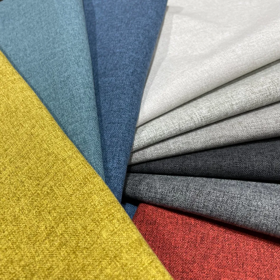 100% Polyester Supplier Plain Dyed Home Textile Sofa Fabric Linen